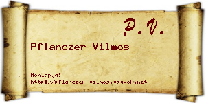 Pflanczer Vilmos névjegykártya